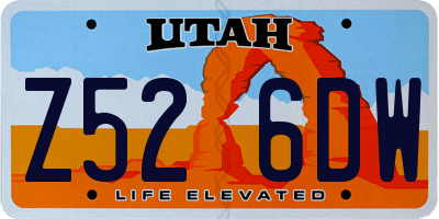 UT license plate Z526DW
