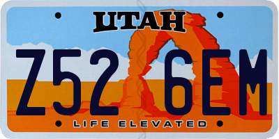 UT license plate Z526EM