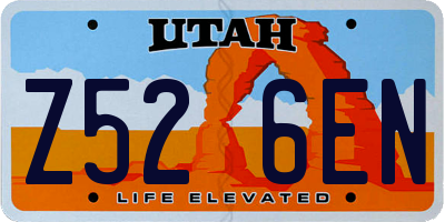 UT license plate Z526EN
