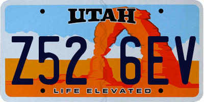 UT license plate Z526EV