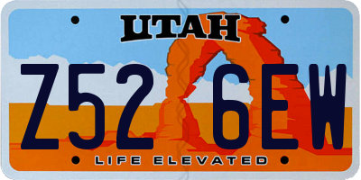 UT license plate Z526EW