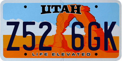 UT license plate Z526GK
