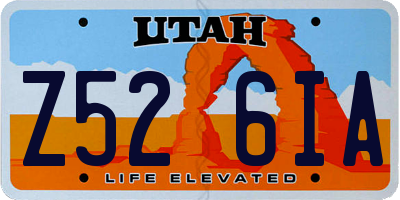 UT license plate Z526IA