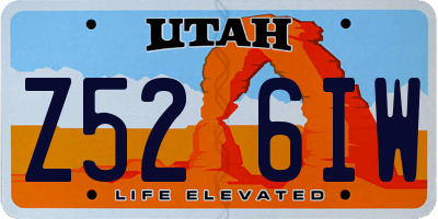 UT license plate Z526IW