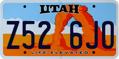 UT license plate Z526JO