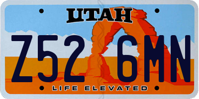 UT license plate Z526MN