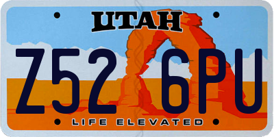 UT license plate Z526PU