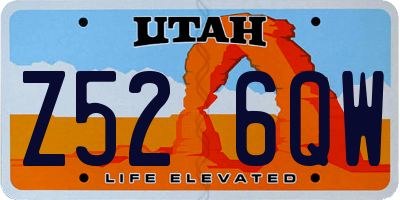UT license plate Z526QW
