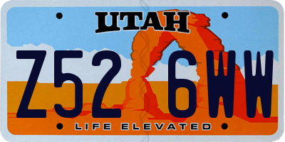 UT license plate Z526WW