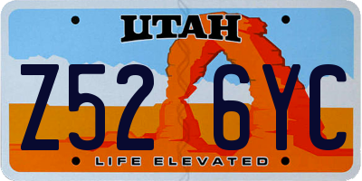 UT license plate Z526YC