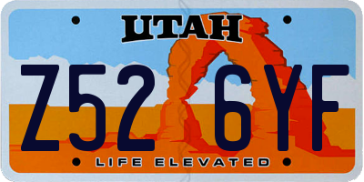 UT license plate Z526YF