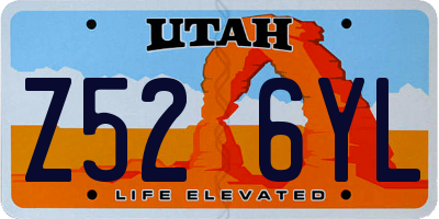UT license plate Z526YL