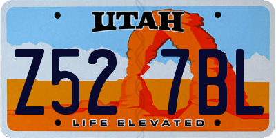 UT license plate Z527BL