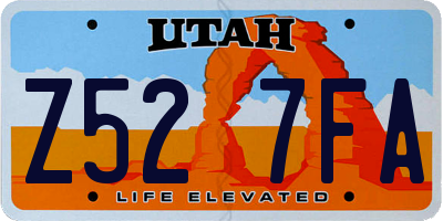 UT license plate Z527FA