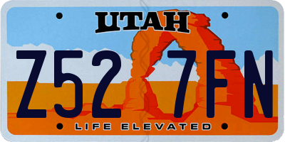 UT license plate Z527FN