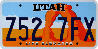 UT license plate Z527FX
