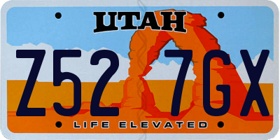 UT license plate Z527GX