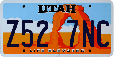 UT license plate Z527NC