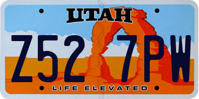 UT license plate Z527PW