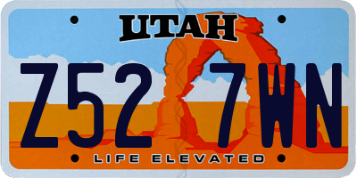 UT license plate Z527WN