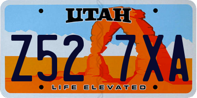 UT license plate Z527XA