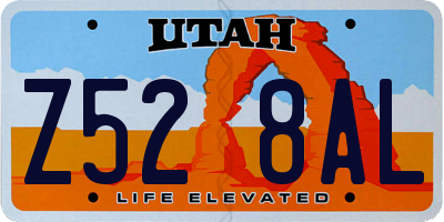 UT license plate Z528AL