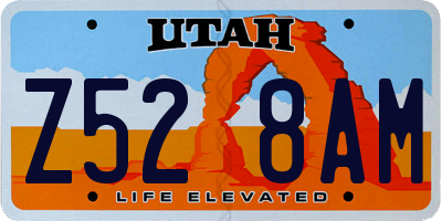 UT license plate Z528AM