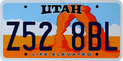 UT license plate Z528BL