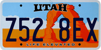 UT license plate Z528EX
