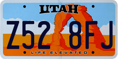 UT license plate Z528FJ