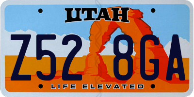 UT license plate Z528GA