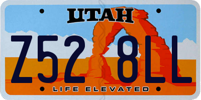 UT license plate Z528LL