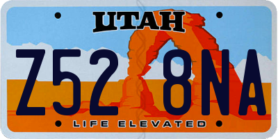 UT license plate Z528NA