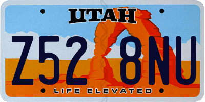 UT license plate Z528NU