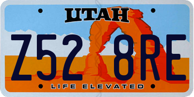 UT license plate Z528RE