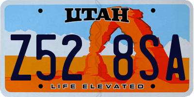 UT license plate Z528SA