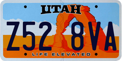 UT license plate Z528VA