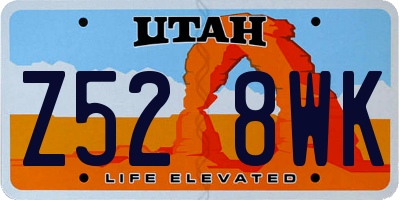 UT license plate Z528WK