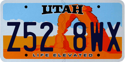 UT license plate Z528WX