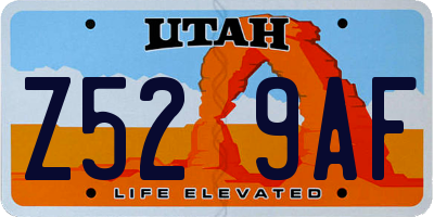 UT license plate Z529AF