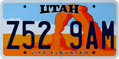 UT license plate Z529AM