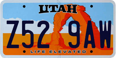 UT license plate Z529AW