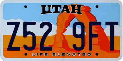 UT license plate Z529FT