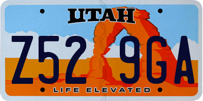 UT license plate Z529GA