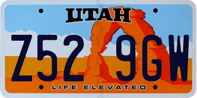 UT license plate Z529GW