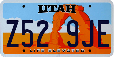UT license plate Z529JE