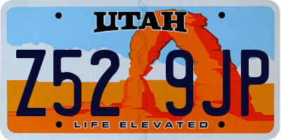 UT license plate Z529JP