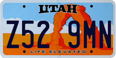 UT license plate Z529MN
