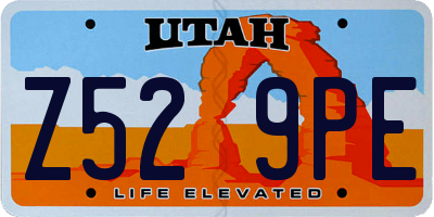 UT license plate Z529PE