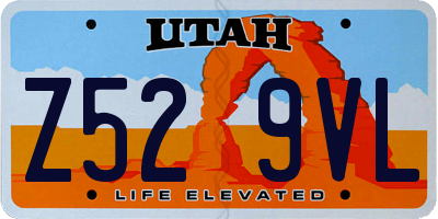 UT license plate Z529VL